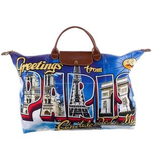 LONGCHAMP X JEREMY SCOTT Le Pliage Tote Bag - Postcard Greetings From Paris